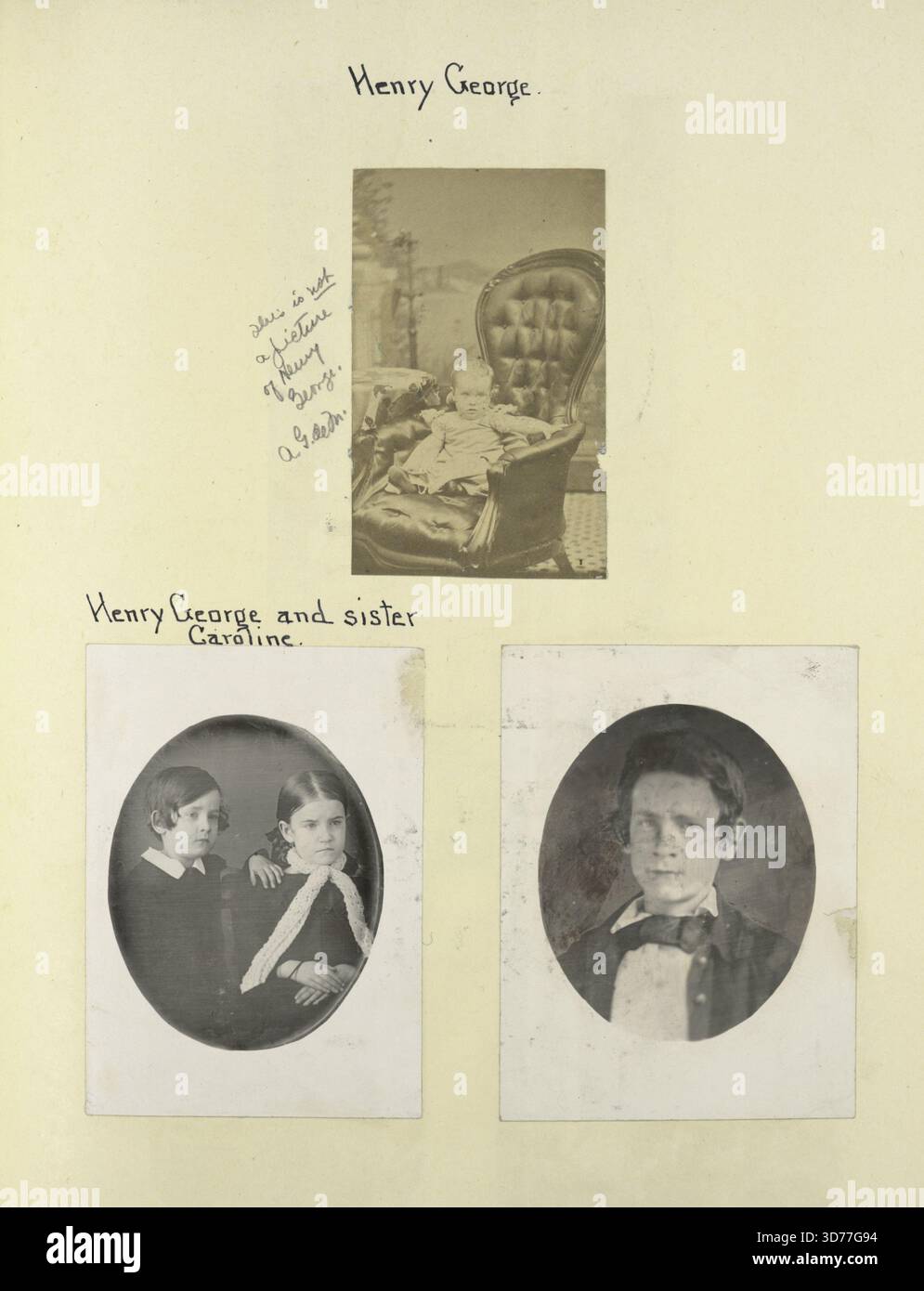 Henry George et sa sœur Caroline., 1800 - 1899. Impôt unique, George, Henry, 1839-1897 Banque D'Images