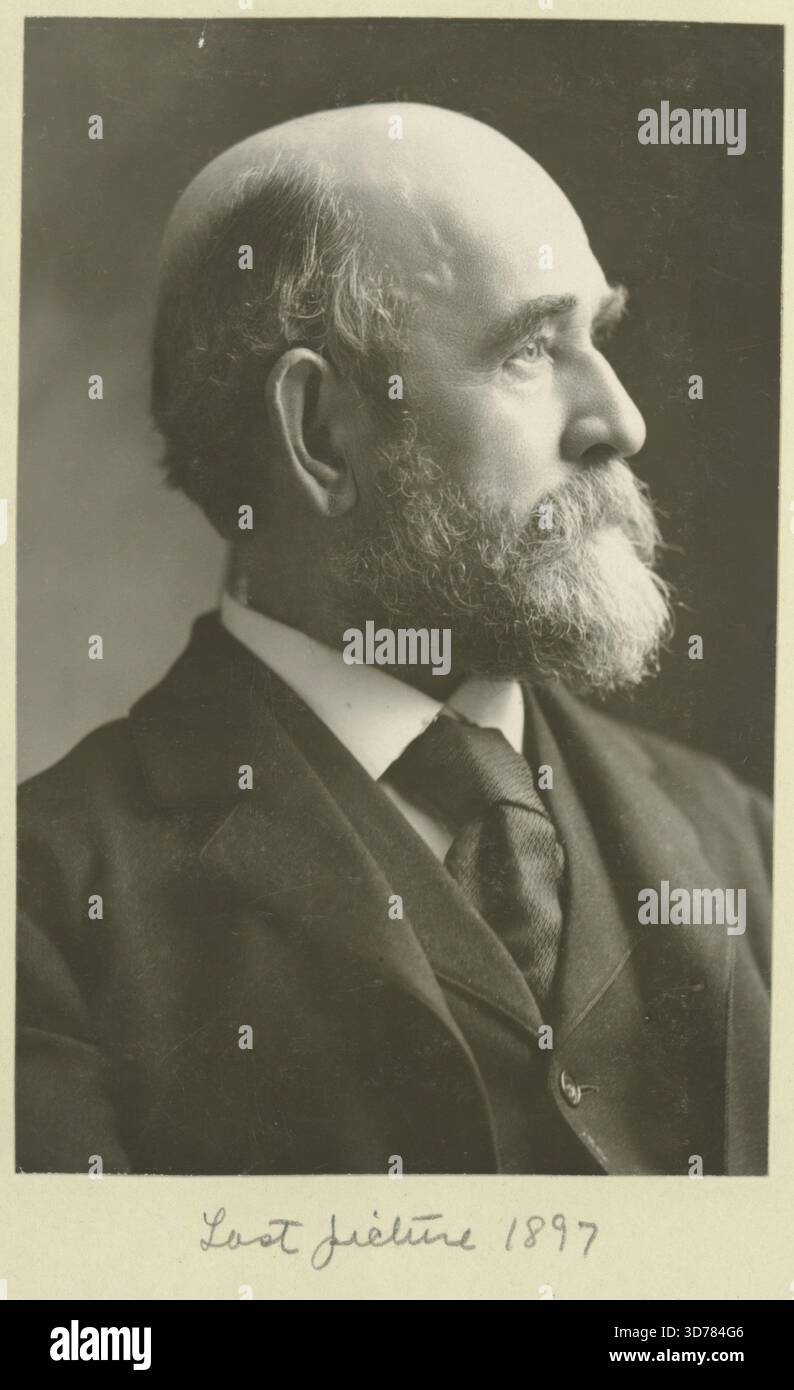 Henry George ; dernière photo 1897., 1800 - 1899. Taxe unique, George, Henry, 1839-1897., 1 tirage photographique; 13,5 x 8,8 cm Banque D'Images