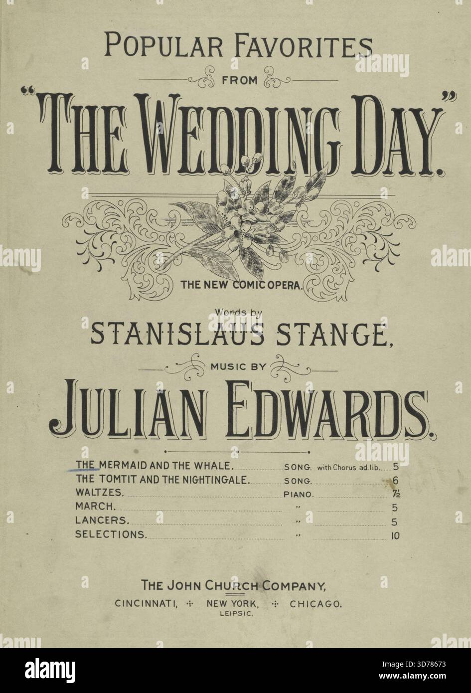 La sirène et la baleine, 1897. Supplémentaire, loin dans les profondeurs de la mer du sud., 1897., Cincinnati ; New York ; Chicago. Éditeur, The John Church Company. Chants, baleines, sirènes, 1800-1899, fiançailles, flirter, comédies musicales., 1 partition (6 p.) ; 31 cm Banque D'Images