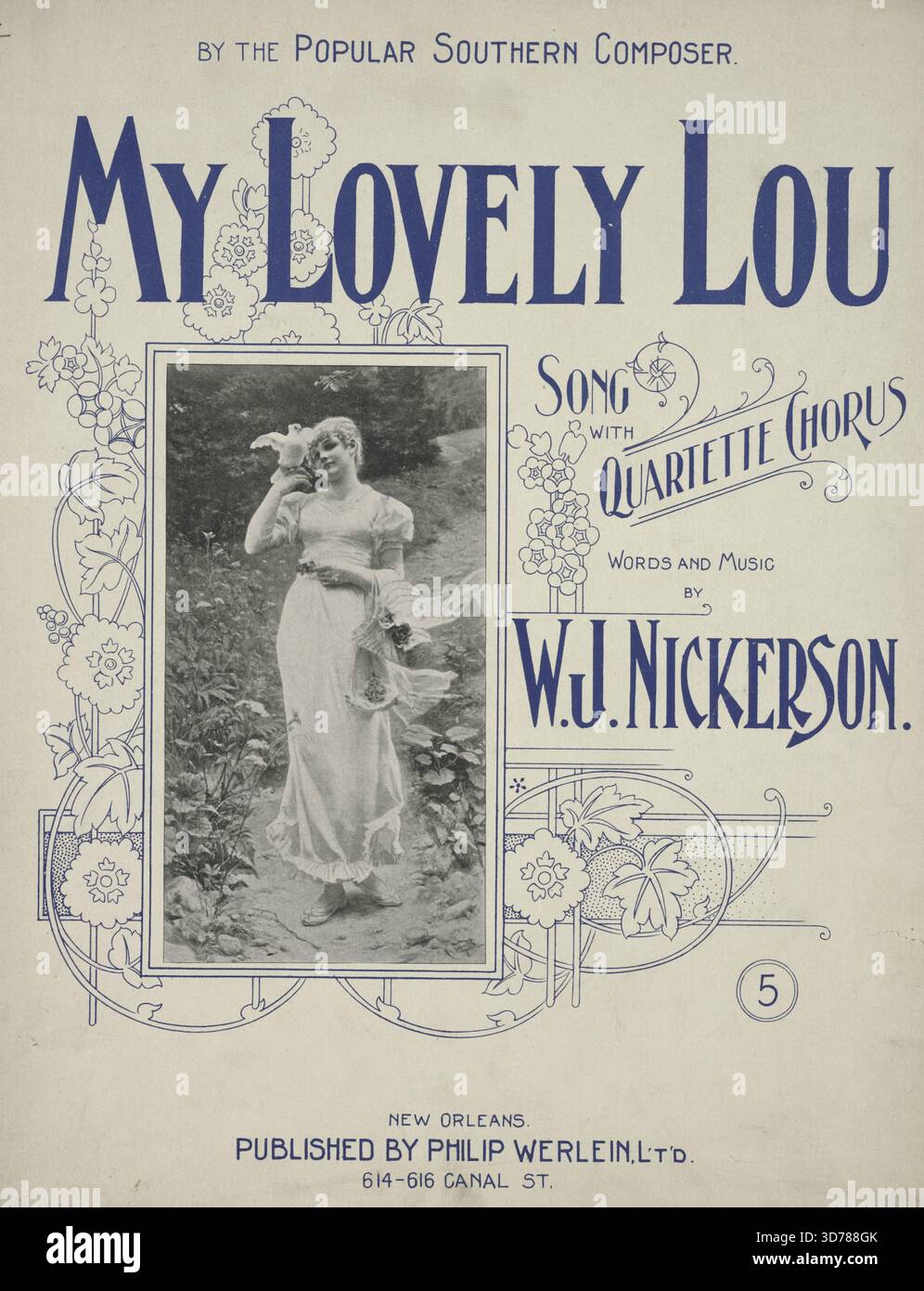 My Lovely Lou,' 1900. Supplémentaire, 'Lovely Lou, My Lovely Lou' (première ligne de refrain). Supplémentaire, 'tout en flânant thor' les prairies dans la foire printanière' (première ligne). 1900 à la Nouvelle-Orléans par Philip Werlein, Ltd. Le sujet comprend des chansons sur la nature, des chansons d'amour et des relations homme-femme., 1 partition (6 pages) ; 35 cm Banque D'Images