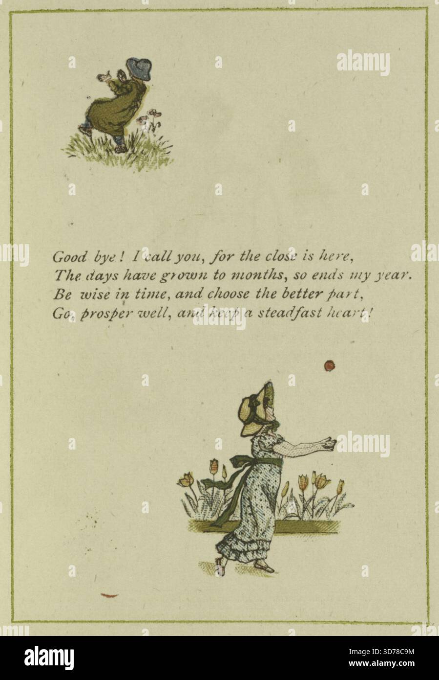 Un poème de Kate Greenaway, publié en 1883, sur les almanachs en Grande-Bretagne Banque D'Images