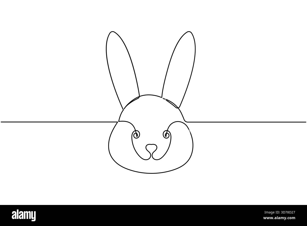 Lapin une ligne dessinant une illustration d'animal à contour continu minimal Illustration de Vecteur
