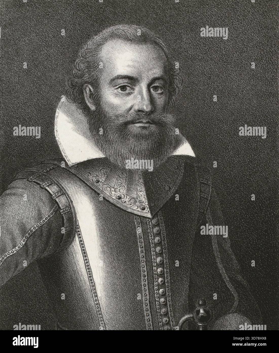 John Smith, le père de Virginie, 1880. Lithographie, 24 x 16 cm. New York. Smith, John, 1580-1631 Banque D'Images