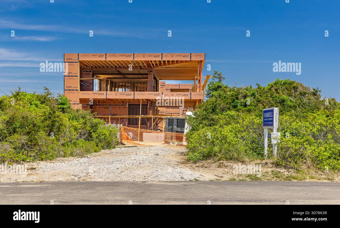 une maison joe farrell en construction au 175 atlantic beach avenue, amagansett, ny Banque D'Images