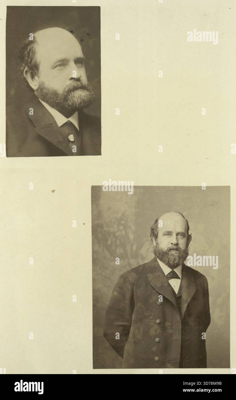 Henry George, 1839-1897., 1800-1899. Taxe unique., 2 tirages photographiques ; 9,3 x 6 cm ; 11,4 x 9,7 cm Banque D'Images