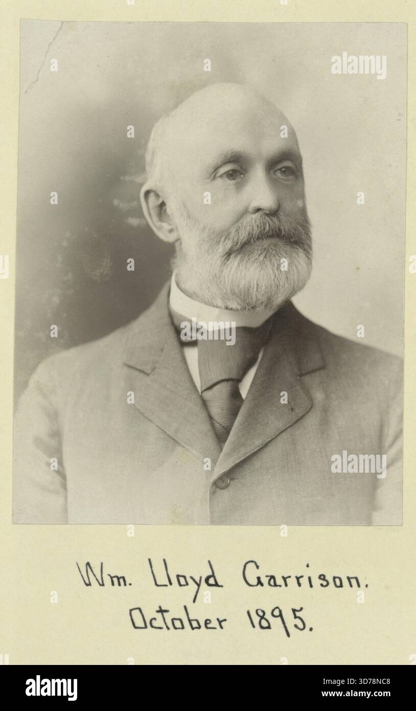 WM. Lloyd Garrison, octobre 1895., 1800 - 1899. Taxe unique, George, Henry, 1839-1897., 1 tirage photographique; 11,2 x 8,7 cm Banque D'Images