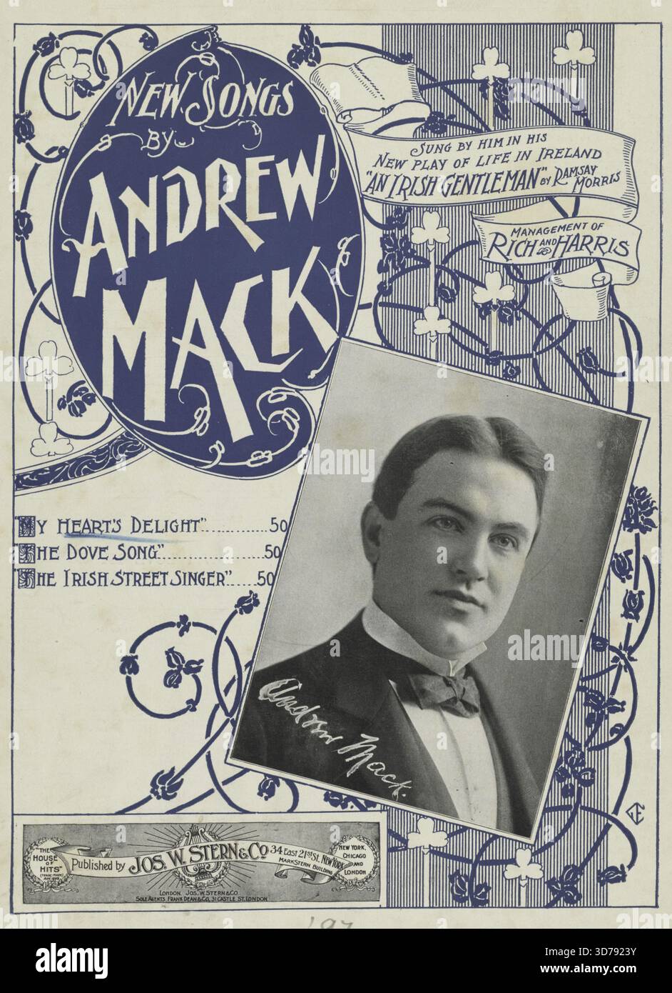 Le plaisir de mon cœur, 1897., le plaisir de mon cœur. De plus, Sweet Love est une romance étudiée par tous. Première ligne Sweet était l'heure à laquelle je t'ai rencontré pour la première fois. Première ligne de chœur., 1897., New York. Éditeur, Jos. W. Stern & Co. Chansons, chansons d'amour, valses, comédies musicales, relations homme-femme., 1 score (8 p.) ; 35 cm Banque D'Images