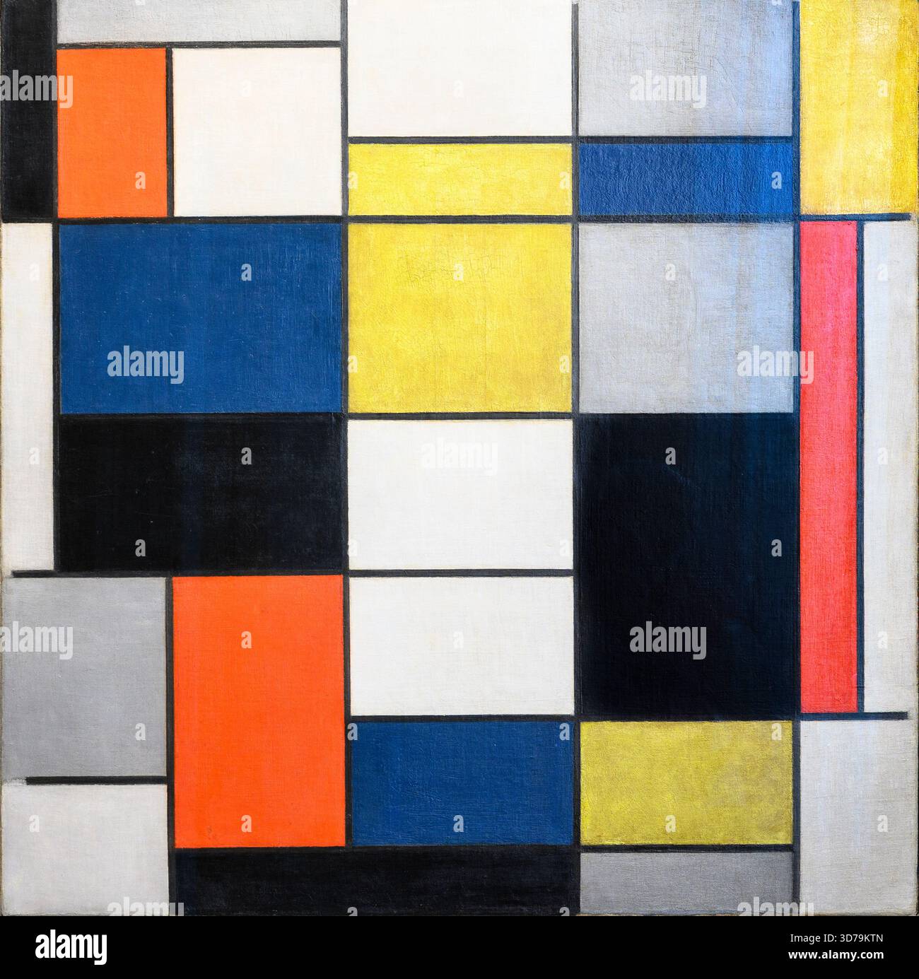 Piet Mondrian. b. 1872 d. 1944. Grande composition A avec noir, rouge, gris, jaune et bleu. 1919-1920. Huile sur toile. Banque D'Images
