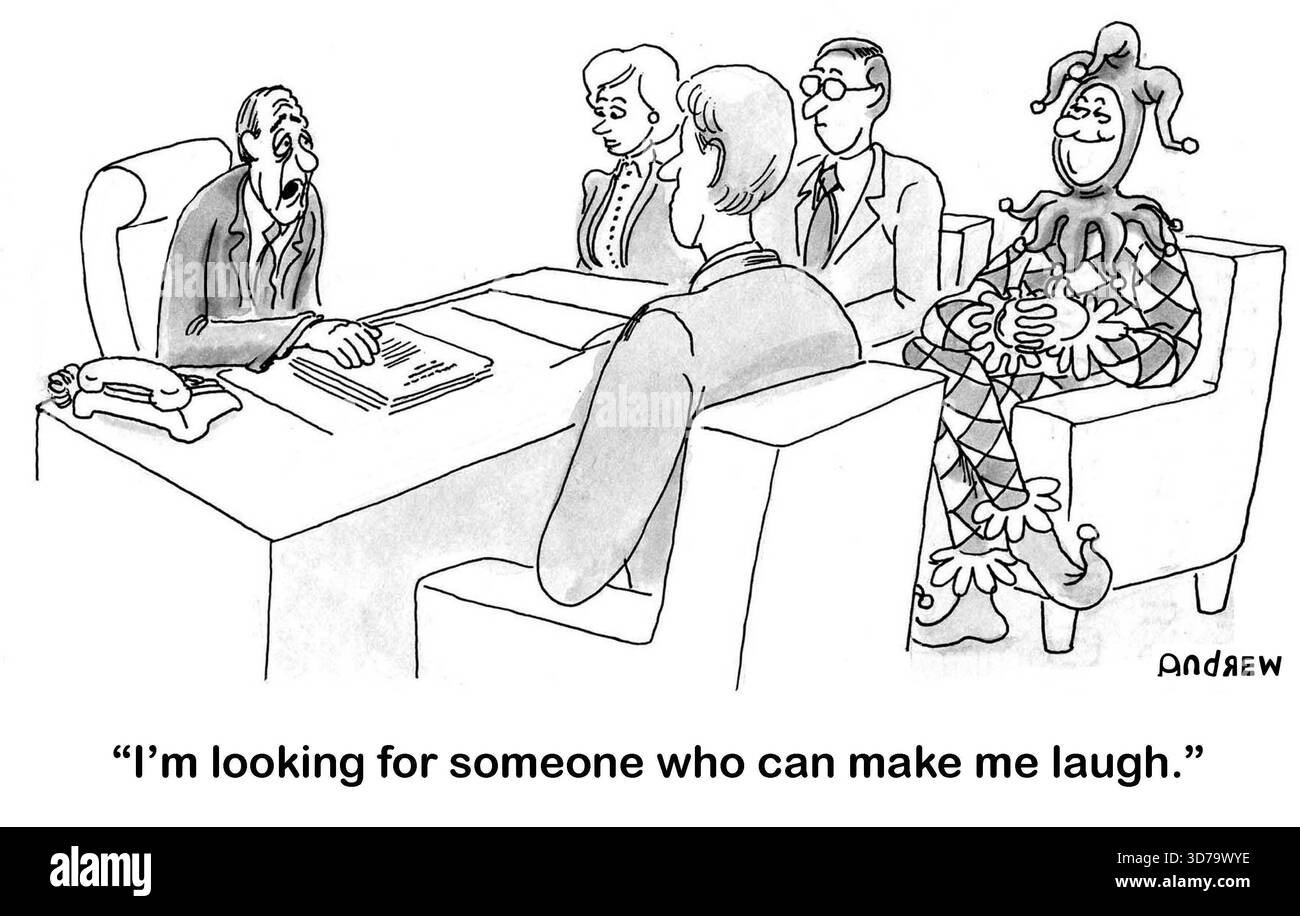 dour exec cherche à rire Banque D'Images