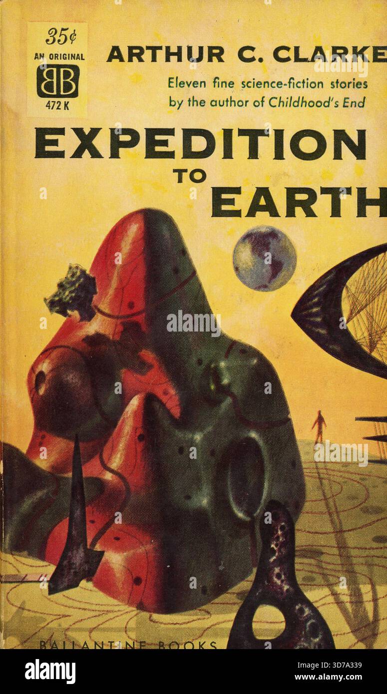 Arthur C. Clarke - expédition sur Terre. Ballantine Books 472K, 1961. Artiste de couverture : Richard Powers' Banque D'Images