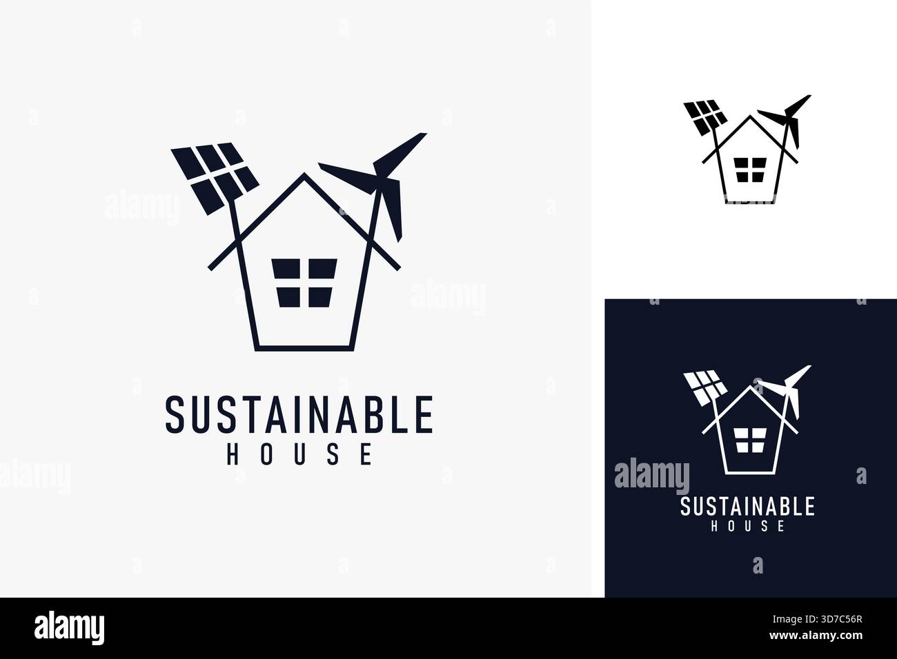 Conception d'icône de symbole de logo de maison durable Illustration de Vecteur