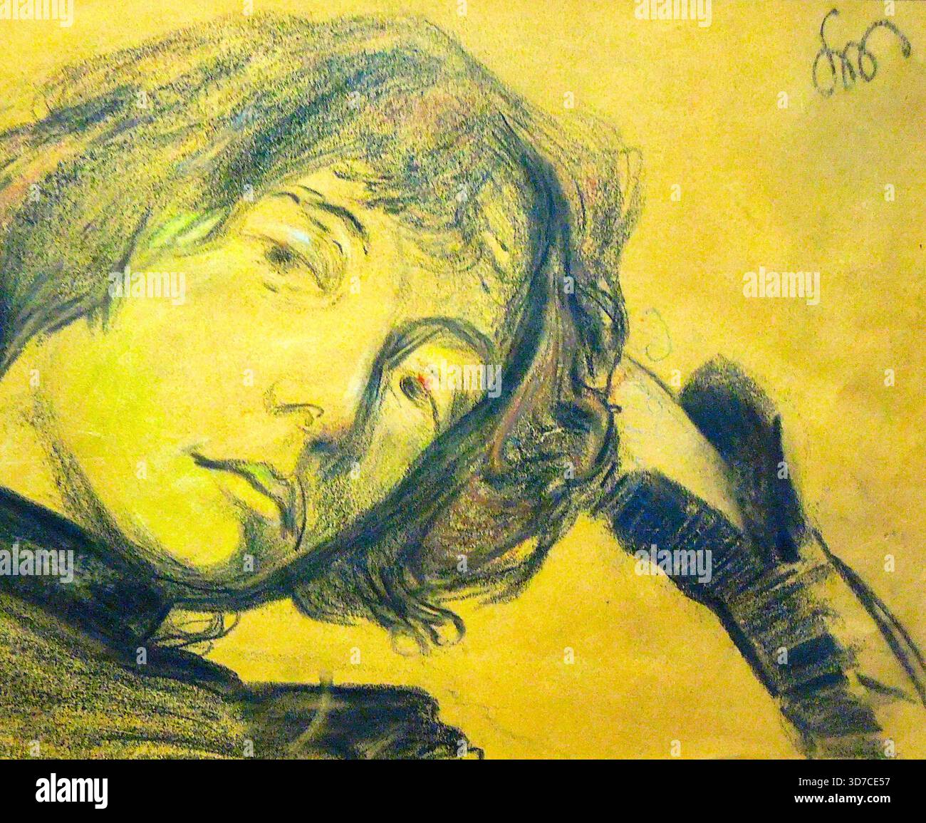 Stanisław Wyspiański - Dagny Juel Przybyszewska, écrivain, pianiste et traducteur norvégien - L'œuvre est caractéristique du mouvement moderniste, avec des lignes audacieuses et une utilisation expressive de la couleur pour mettre en évidence la psychologie intérieure du modèle. Banque D'Images