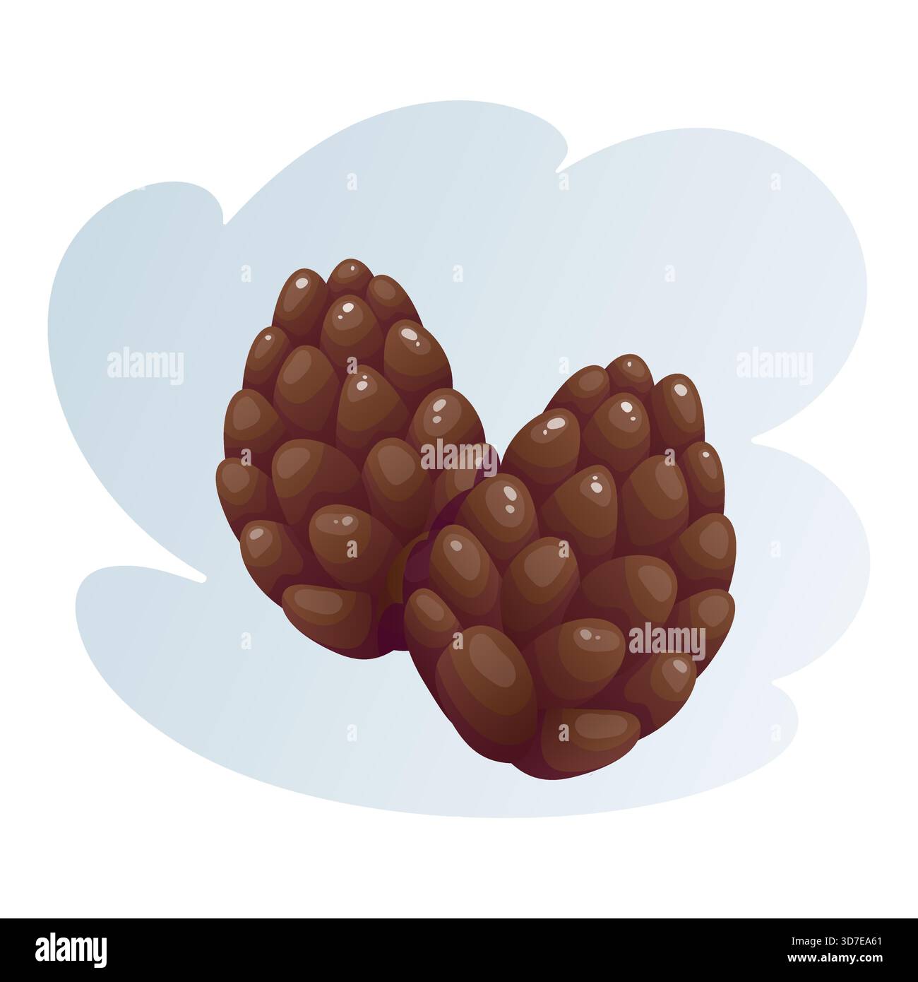 Elément d'artisanat de cadeau d'illustration vectorielle de cône de pin Illustration de Vecteur