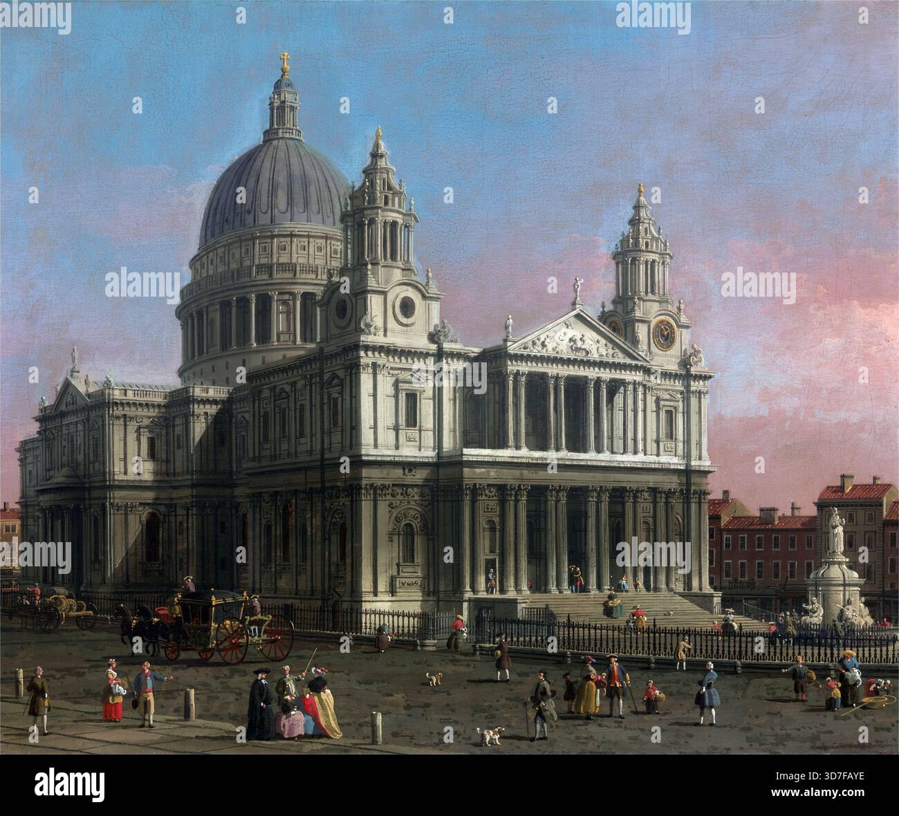 Huile sur toile peinture de St Pauls Cathedral London 1754 18ème siècle par Canaletto art art art Picture vintage view Banque D'Images
