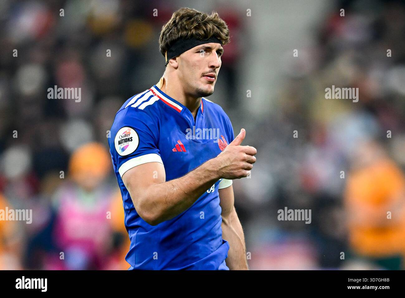 Oscar Jegou lors du match de rugby à xv des Quilter Nations Series France VS Australia (Wallabies) au stade de France le 22 novembre 2025 à Paris. Banque D'Images