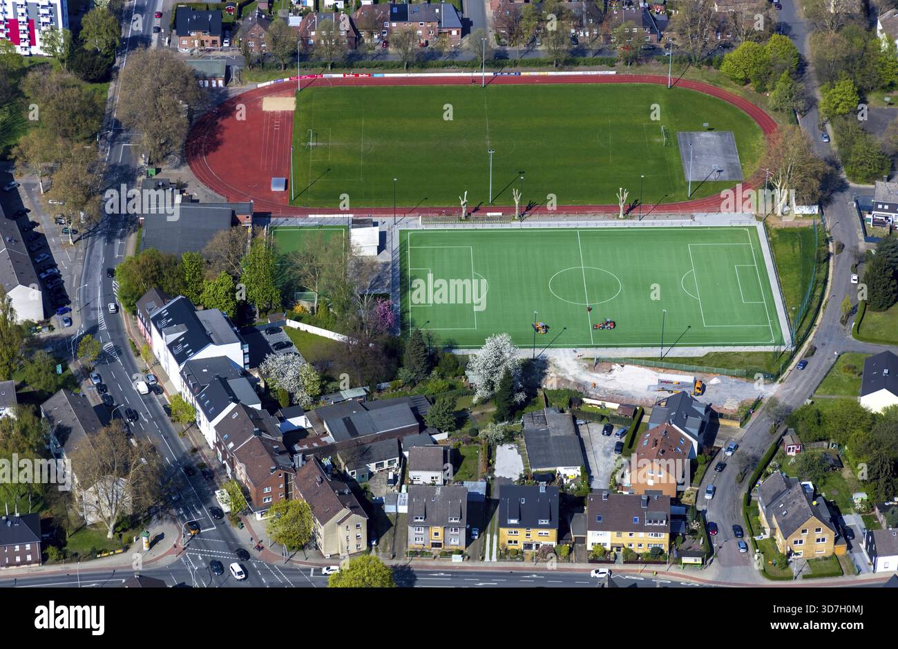 Vue aérienne du complexe sportif Fritz-collet-Anlage sur Mellinghofer Strasse avec court de tennis Turnerbund Oberhausen 1889 e.V. à Oberhausen dans le R. Banque D'Images