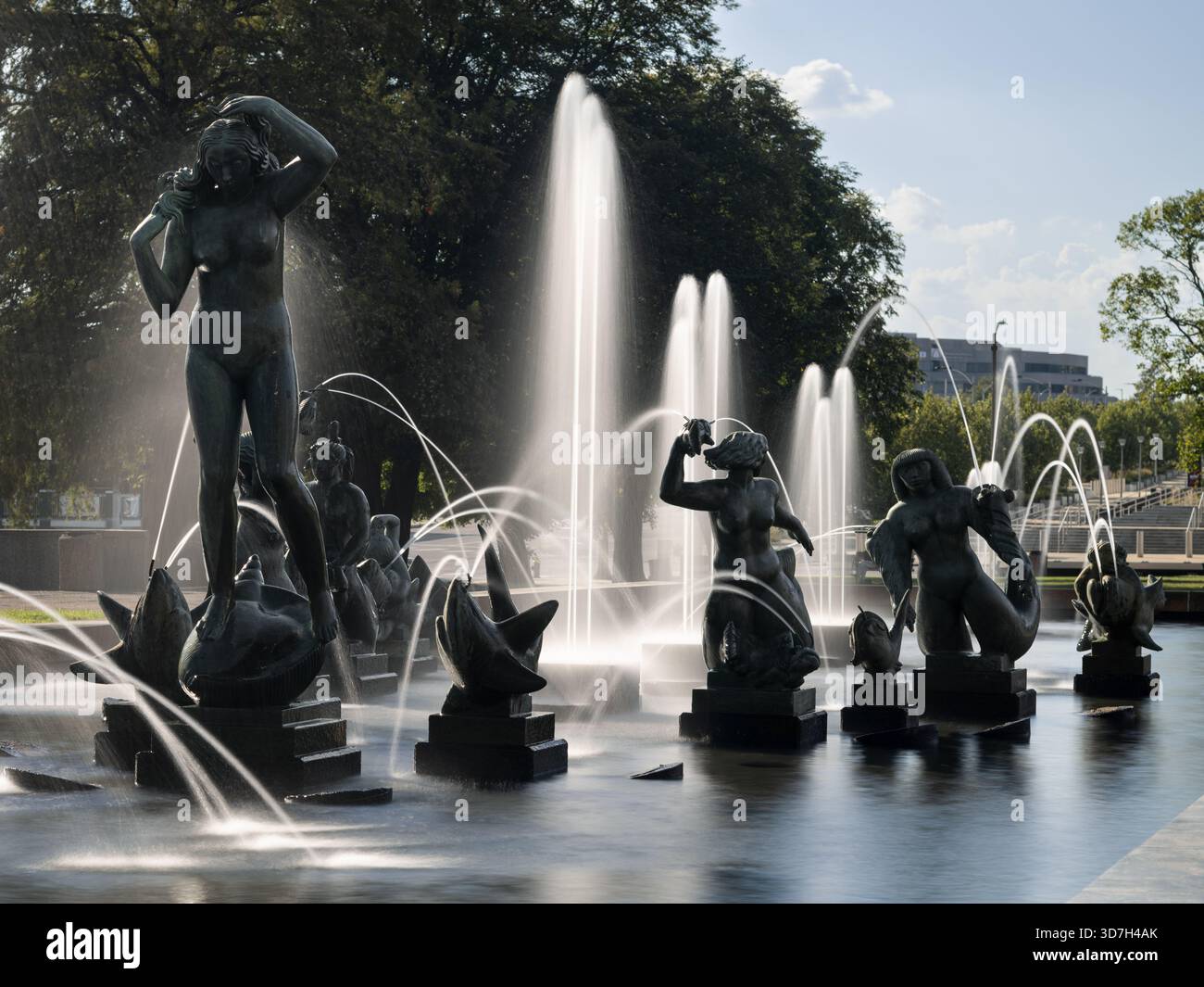 Rencontre de la Fontaine des eaux, lieu : doté Louis MO, artiste : Carl milles Banque D'Images