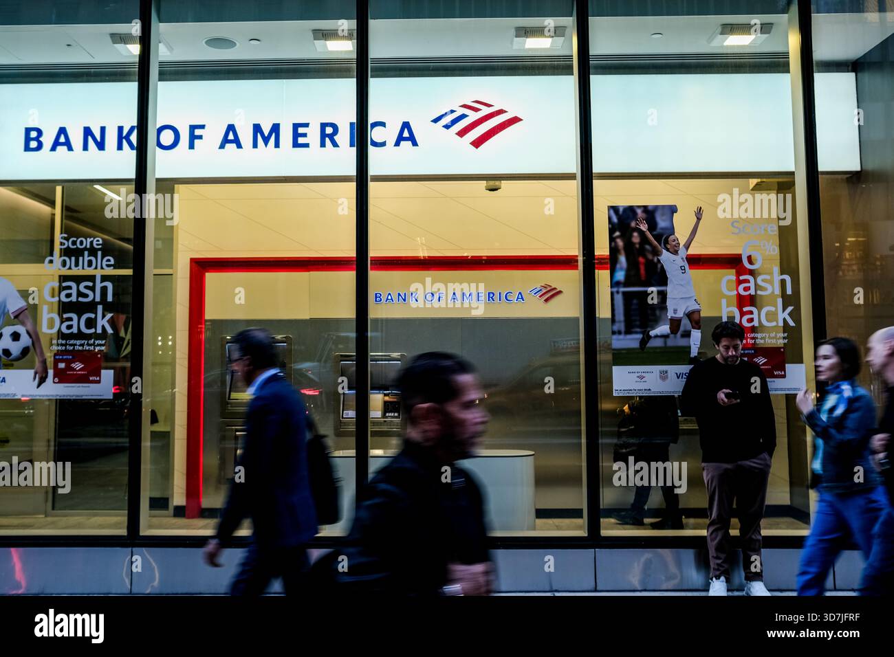 New York, États-Unis. 15 octobre 2025. Une succursale de Bank of America vue à New York. Banque D'Images