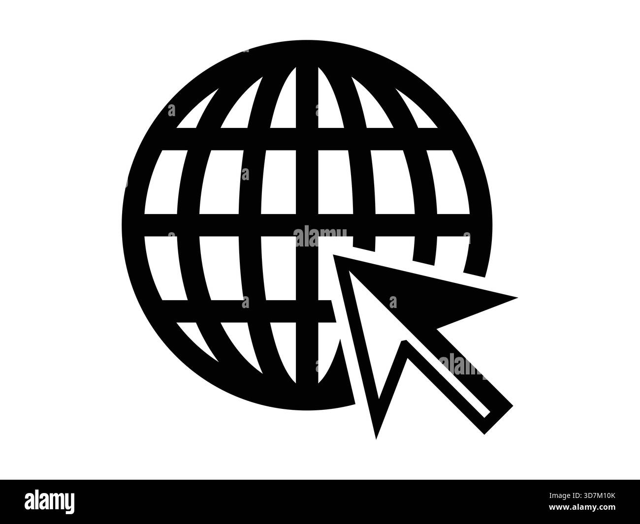 Une illustration vectorielle plate propre et moderne d'une icône Go-to-web avec un symbole de globe et de flèche, parfait pour l'interface utilisateur, les applications, les sites Web, les boutons, navigatio Illustration de Vecteur