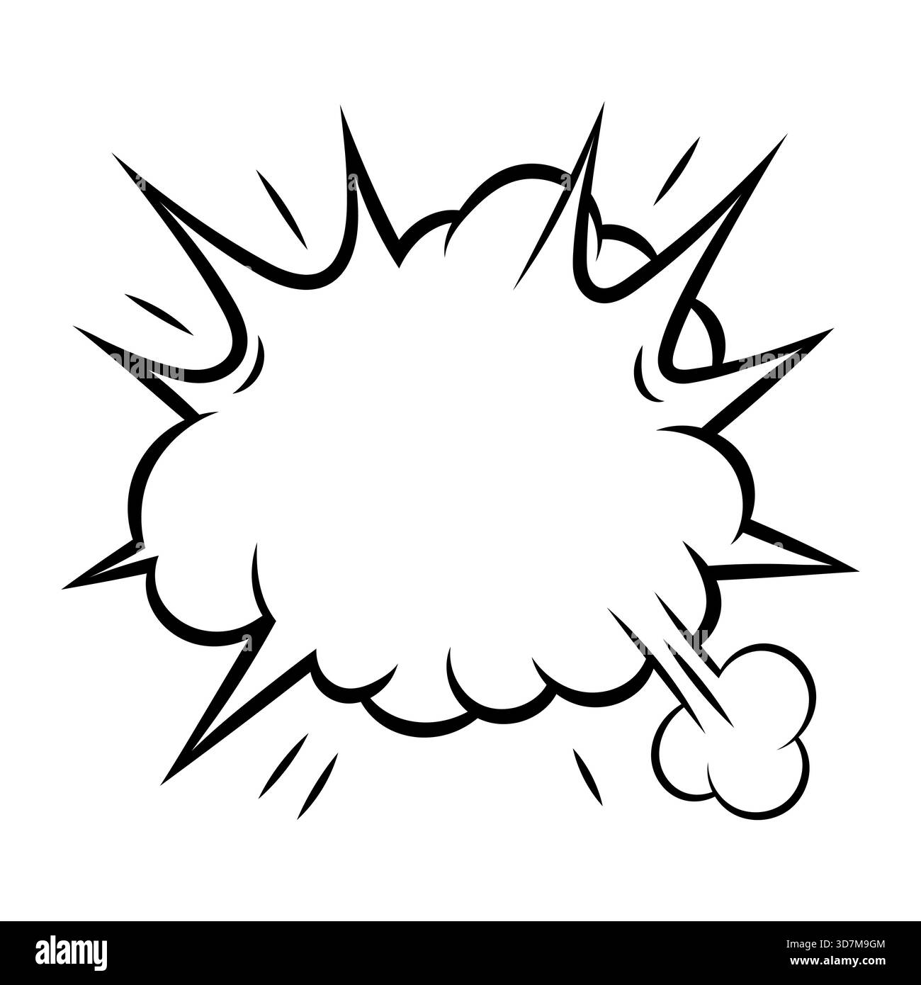 Explosion d'une bulle de discours de dessin animé. Illustration pop art dans un style comique. Illustration de Vecteur
