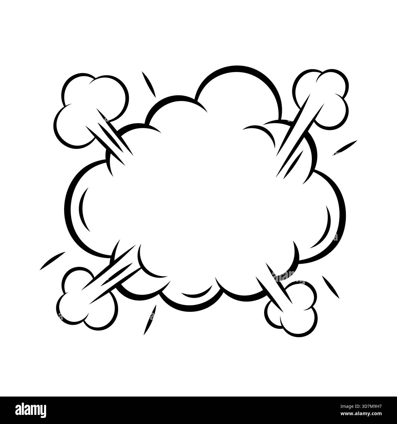 Explosion d'une bulle de discours de dessin animé. Illustration pop art dans un style comique. Illustration de Vecteur