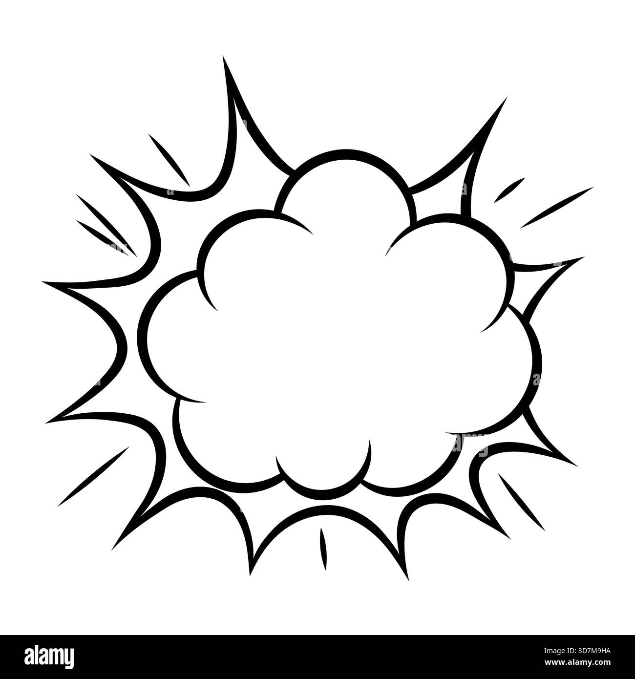 Explosion d'une bulle de discours de dessin animé. Illustration pop art dans un style comique. Illustration de Vecteur