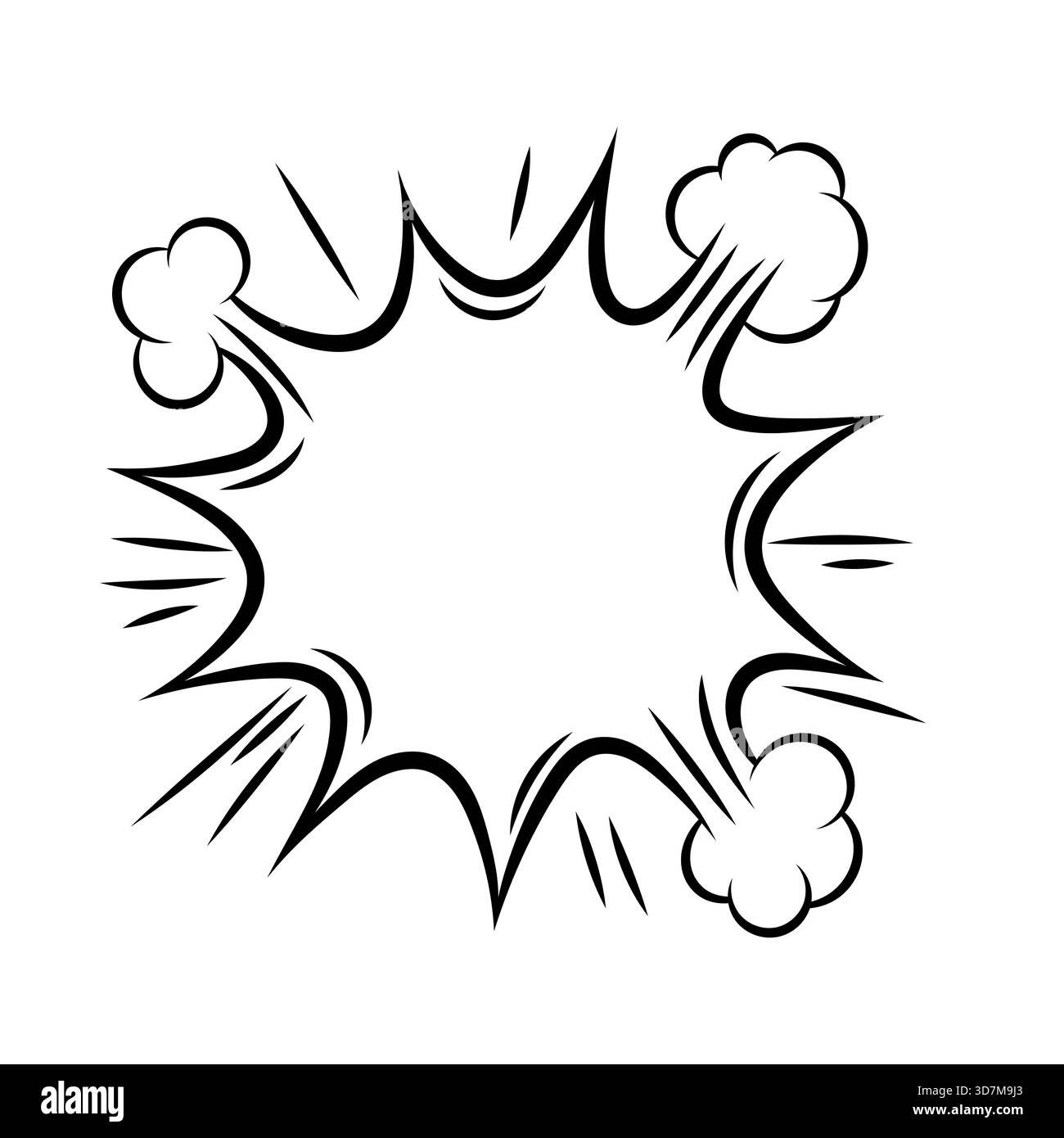 Explosion d'une bulle de discours de dessin animé. Illustration pop art dans un style comique. Illustration de Vecteur