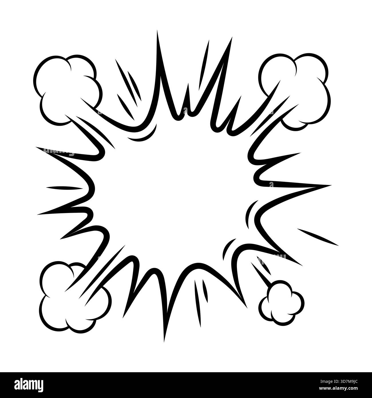 Explosion d'une bulle de discours de dessin animé. Illustration pop art dans un style comique. Illustration de Vecteur