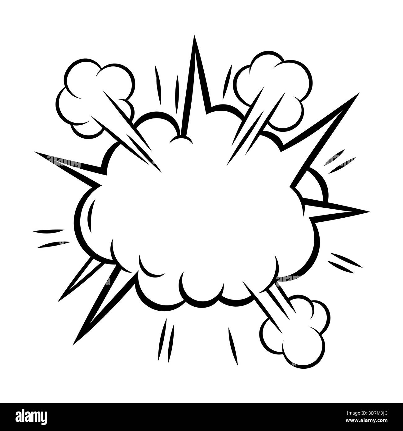 Explosion d'une bulle de discours de dessin animé. Illustration pop art dans un style comique. Illustration de Vecteur