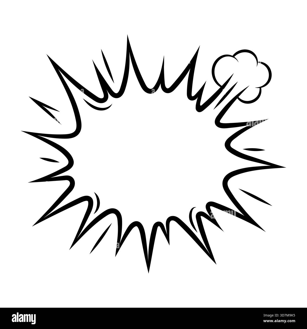 Explosion d'une bulle de discours de dessin animé. Illustration pop art dans un style comique. Illustration de Vecteur