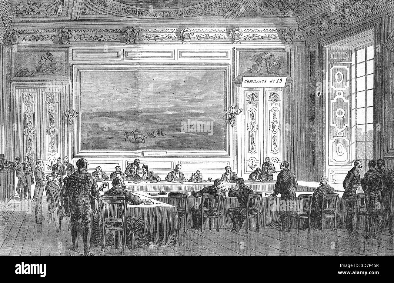 Séance du conseil de guerre français pendant la guerre franco-prussienne. Banque D'Images