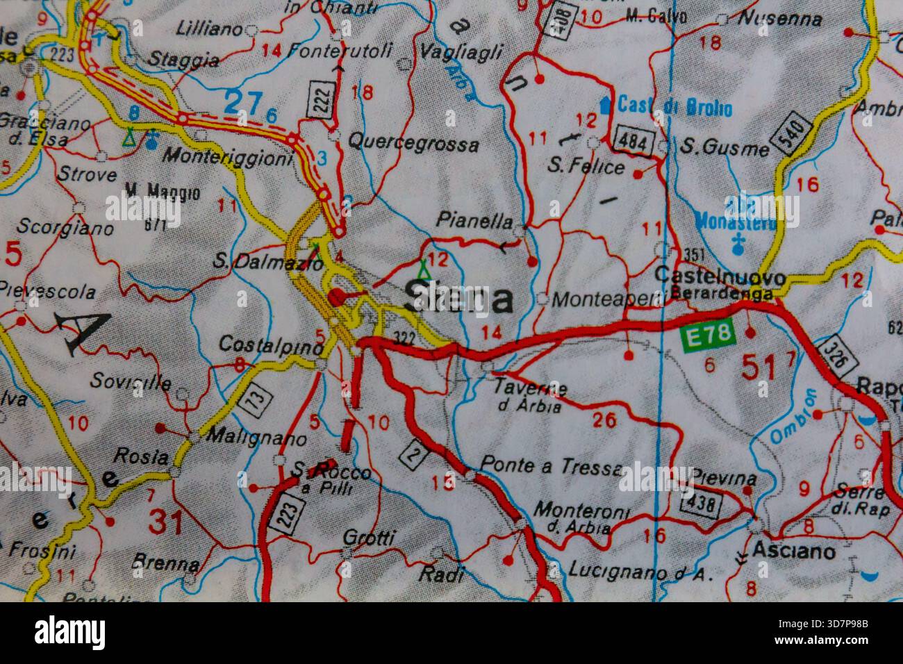 Sienne, Italie, sur une feuille de route Banque D'Images