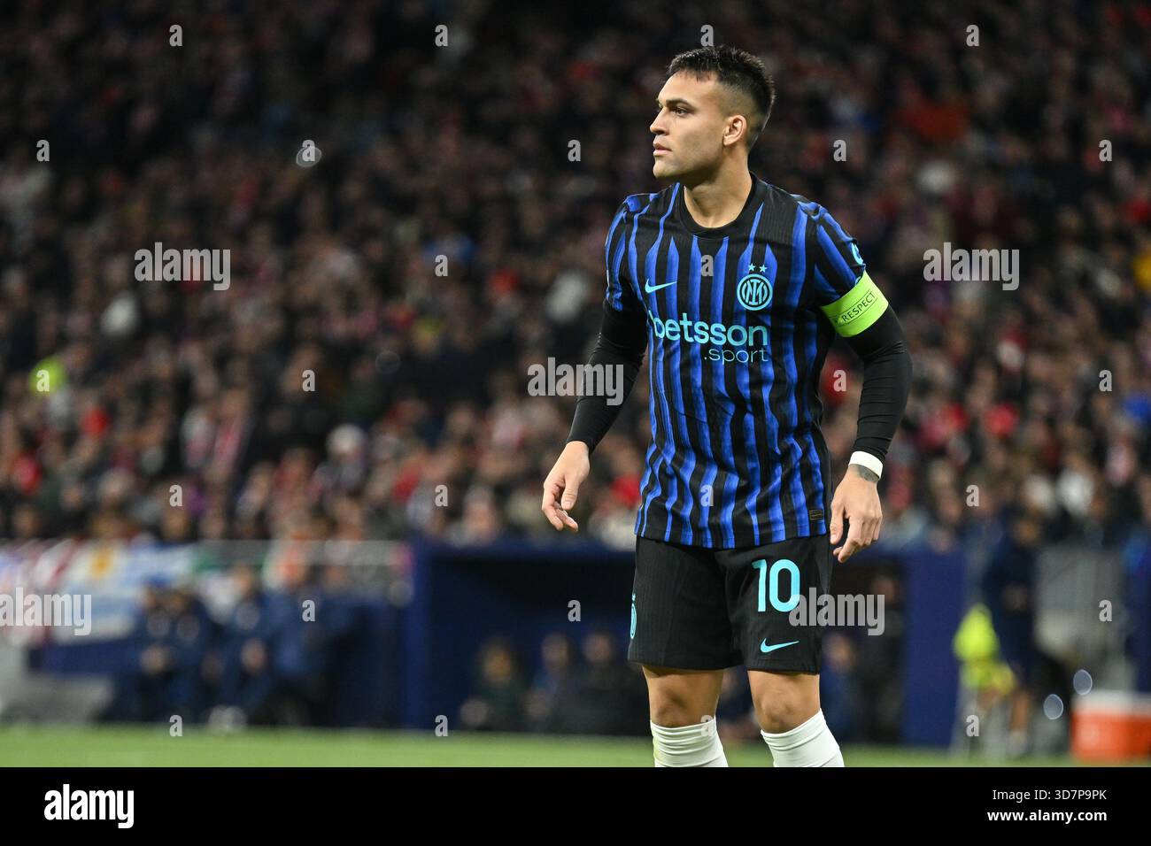 Lautaro Martínez de l'Internazionale pendant le match de l'UEFA Champions League Atletico de Madrid et le FC Internazionale Milano à l'Estadio Metropolitano sur le No Banque D'Images