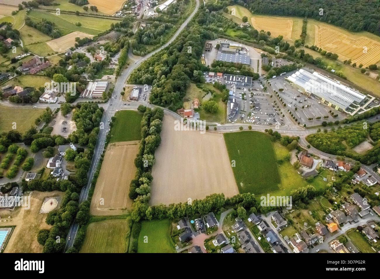 Open space South of Doctor-Loeb-Caldenhof-Strasse McDonald's, HGartenCenter Hesse, Werler Strasse, Hamm, Ruhr Region, Rhénanie du Nord-Westphalie, Allemagne, DE Banque D'Images