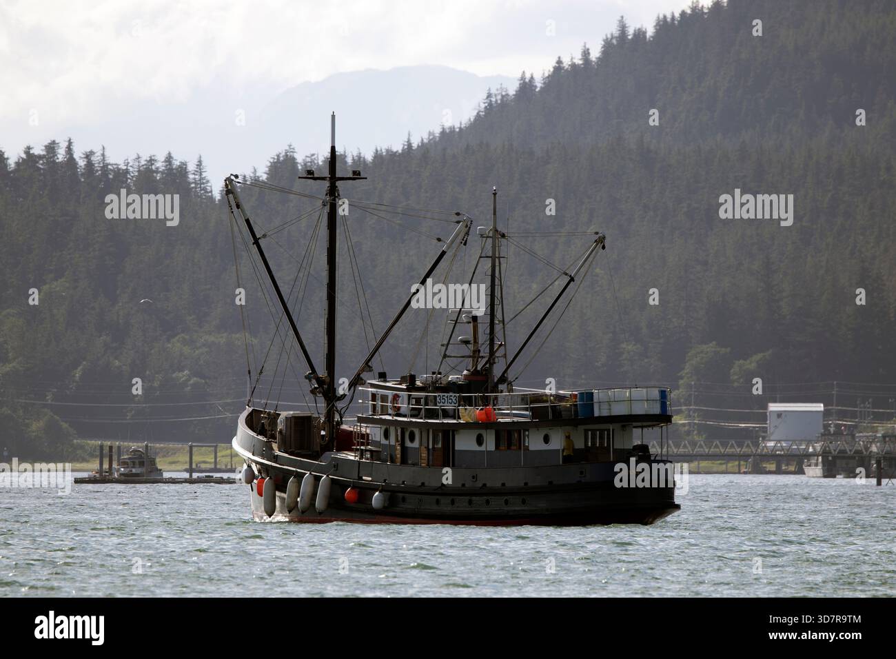 Emballeur de poissons mv grue Banque D'Images