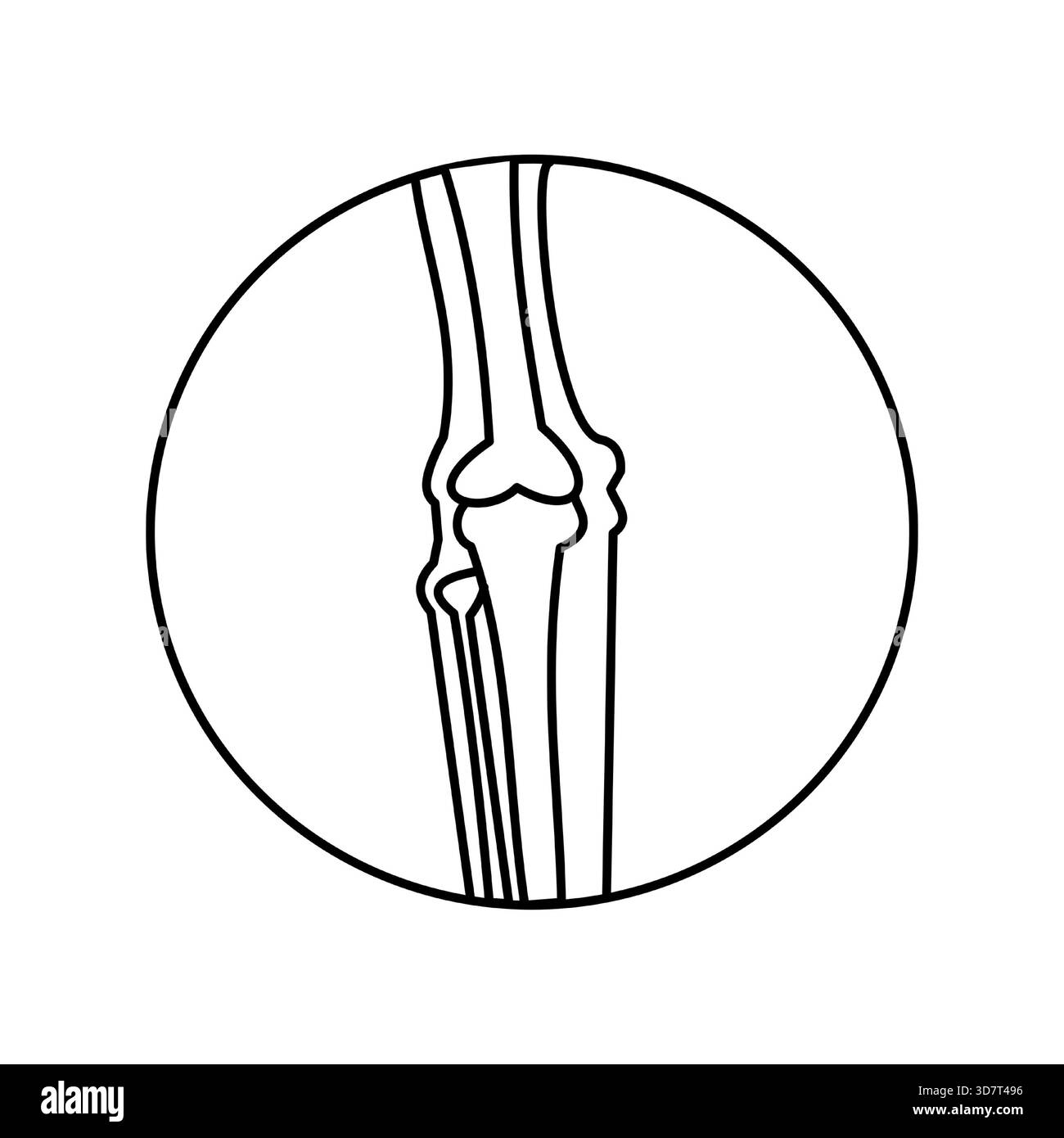 radiologie de l'os du genou radiologie icône médicale ligne icône contour noir Illustration de Vecteur