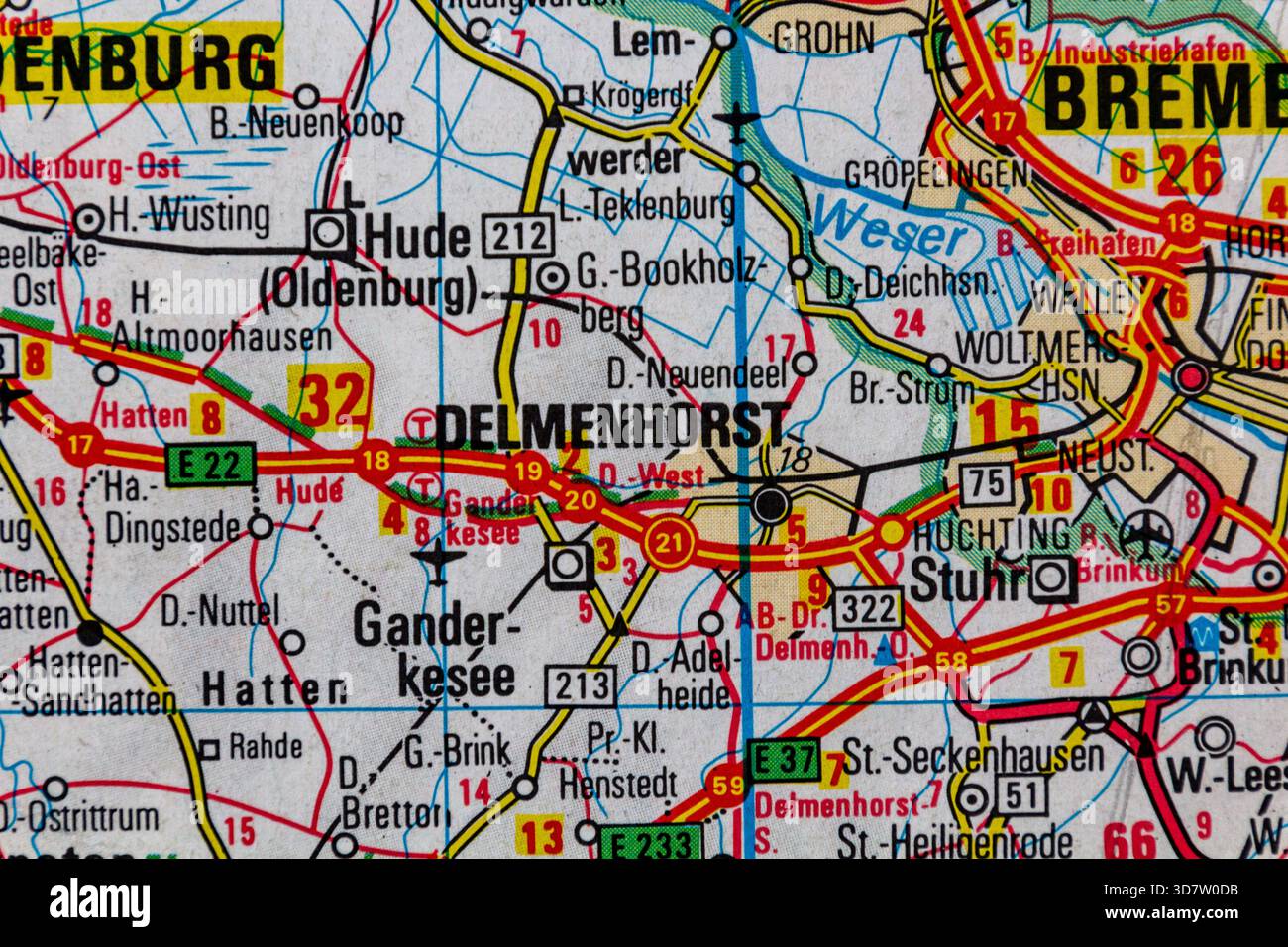 Delmenhorst, Allemagne, sur une feuille de route Banque D'Images