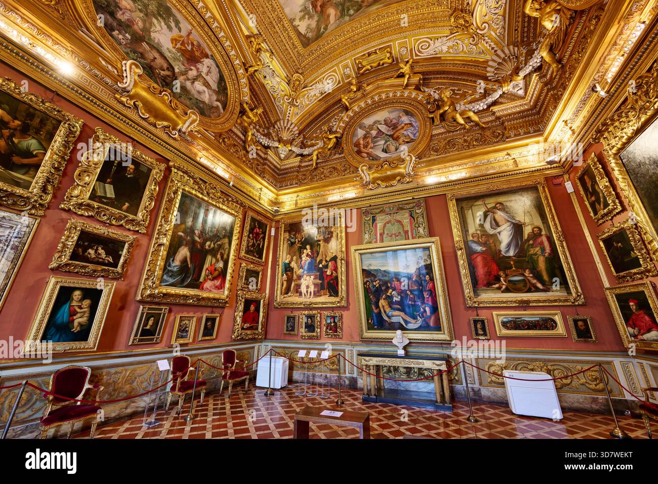 Vue intérieure du Palazzo Pitti, Florence, Toscane, Italie Banque D'Images