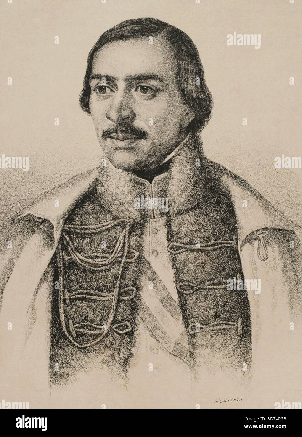 Ramon Cabrera GRI&#xf1 ;&#XF3 ; (1806-1877), militaire espagnol, 1869. Chef carliste qui a pris part aux première et deuxième guerres carlistes et connu sous le nom de "El Tigre del Maestrazgo" (le Tigre de Maestrazgo). Extrait de "Historia de la guerra civil y de los partidos liberal y carlista" (histoire de la guerre civile et des partis libéral et carliste) par Antonio Pirala, volume III, Madrid, 1869. Banque D'Images