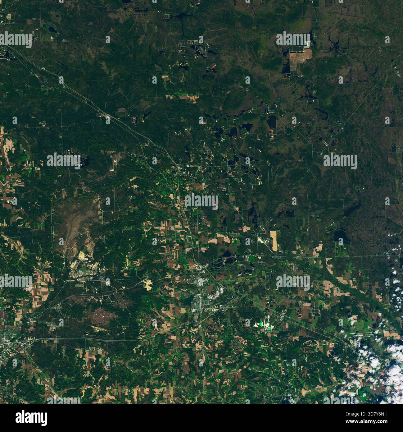 Aérien de Warrens, Wisconsin, capitale de la canneberge du Wisconsin Banque D'Images