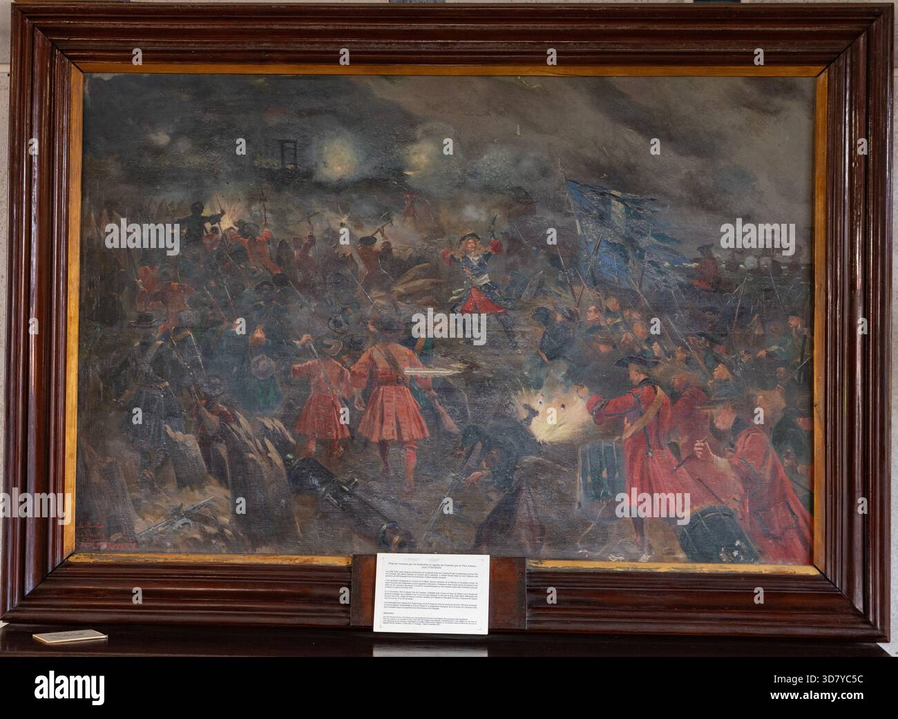 « L'assaut du fort de Cépérou par le contre-amiral d'Estrées » par Charles Morel au musée Franconie à Cayenne, Guyane française. Banque D'Images