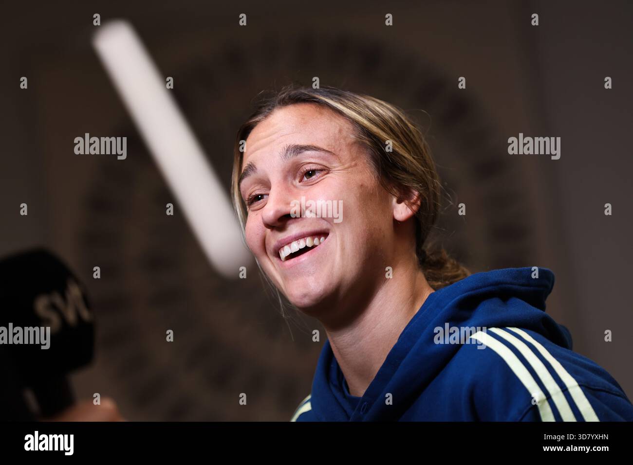 Mutigny, France. 27 novembre 2025. MUTIGNY, FRANCE 20251127La joueuse de l'équipe nationale suédoise Julia Zigiotti Olme lors d'une conférence de presse à l'hôtel Loisium Wine & Spa à Mutigny, en France, avant le match de Ligue nationale de demain entre la France et la Suède. Photo : Caisa Rasmussen/TT/Code 12150 *** L'image est incluse dans le FORFAIT SPORT. Pour les autres PAIEMENT IMAGE*** ce texte est traduit automatiquement crédit : TT News Agency/Alamy Live News Banque D'Images