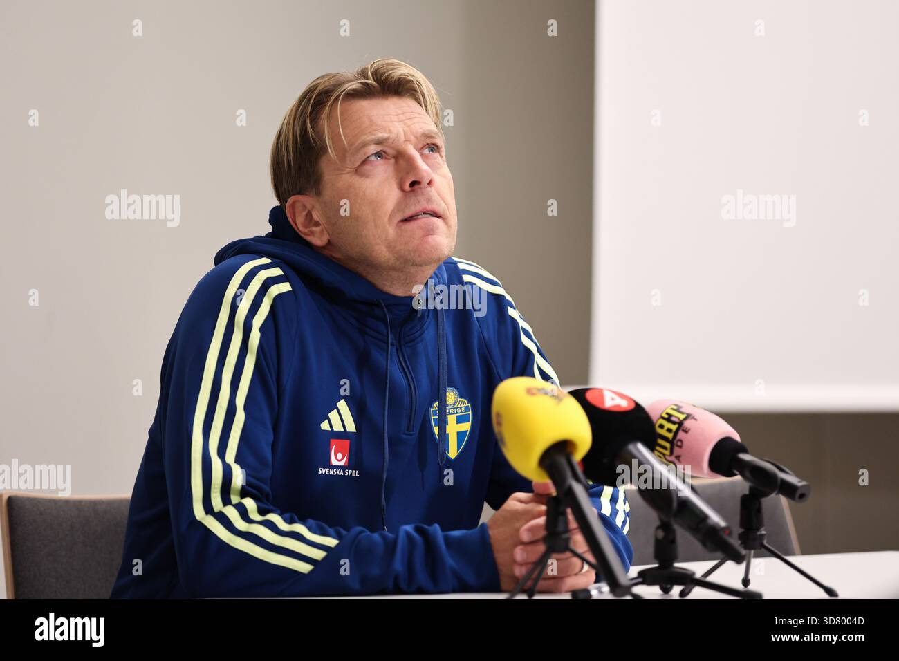 Mutigny, France. 27 novembre 2025. MUTIGNY, FRANCE 20251127Le capitaine de l'équipe nationale de Suède Tony Gustavsson lors d'une conférence de presse à l'hôtel Loisium Wine & Spa à Mutigny, en France, en prévision du match de Ligue nationale de demain entre la France et la Suède. Photo : Caisa Rasmussen/TT/Code 12150 *** L'image est incluse dans le FORFAIT SPORT. Pour les autres PAIEMENT IMAGE*** ce texte est traduit automatiquement crédit : TT News Agency/Alamy Live News Banque D'Images