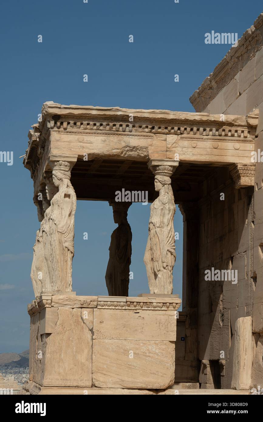 Erechthéion sur l'Acropole, Athènes, Grèce Banque D'Images