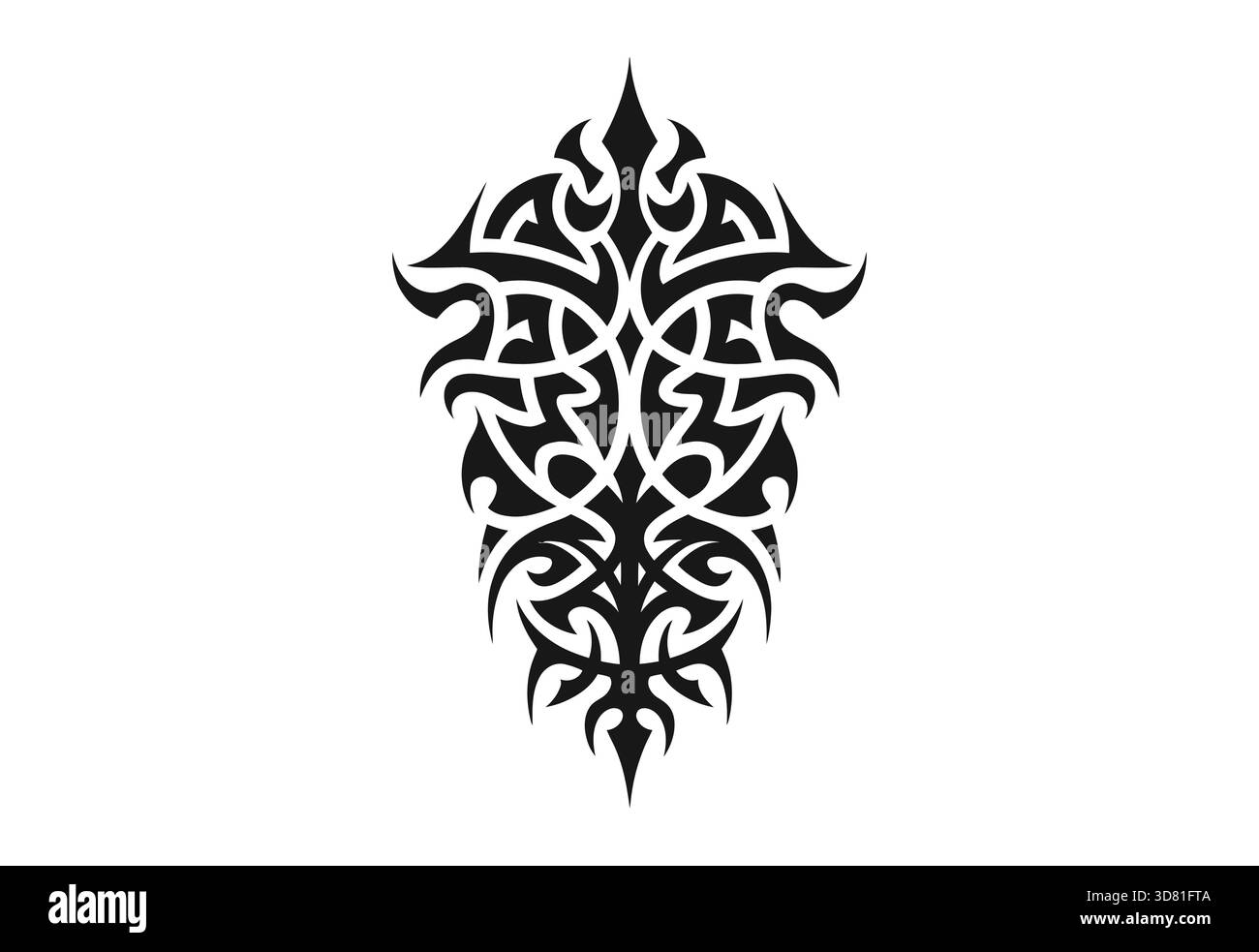 Conception complexe de tatouage de flamme tribale avec flux organique Illustration de Vecteur