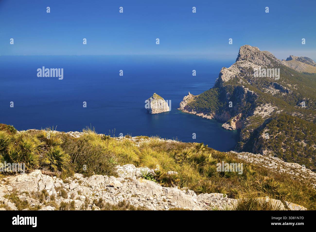Belle vue sur le Cap Formentor à Majorque, Espagne Banque D'Images