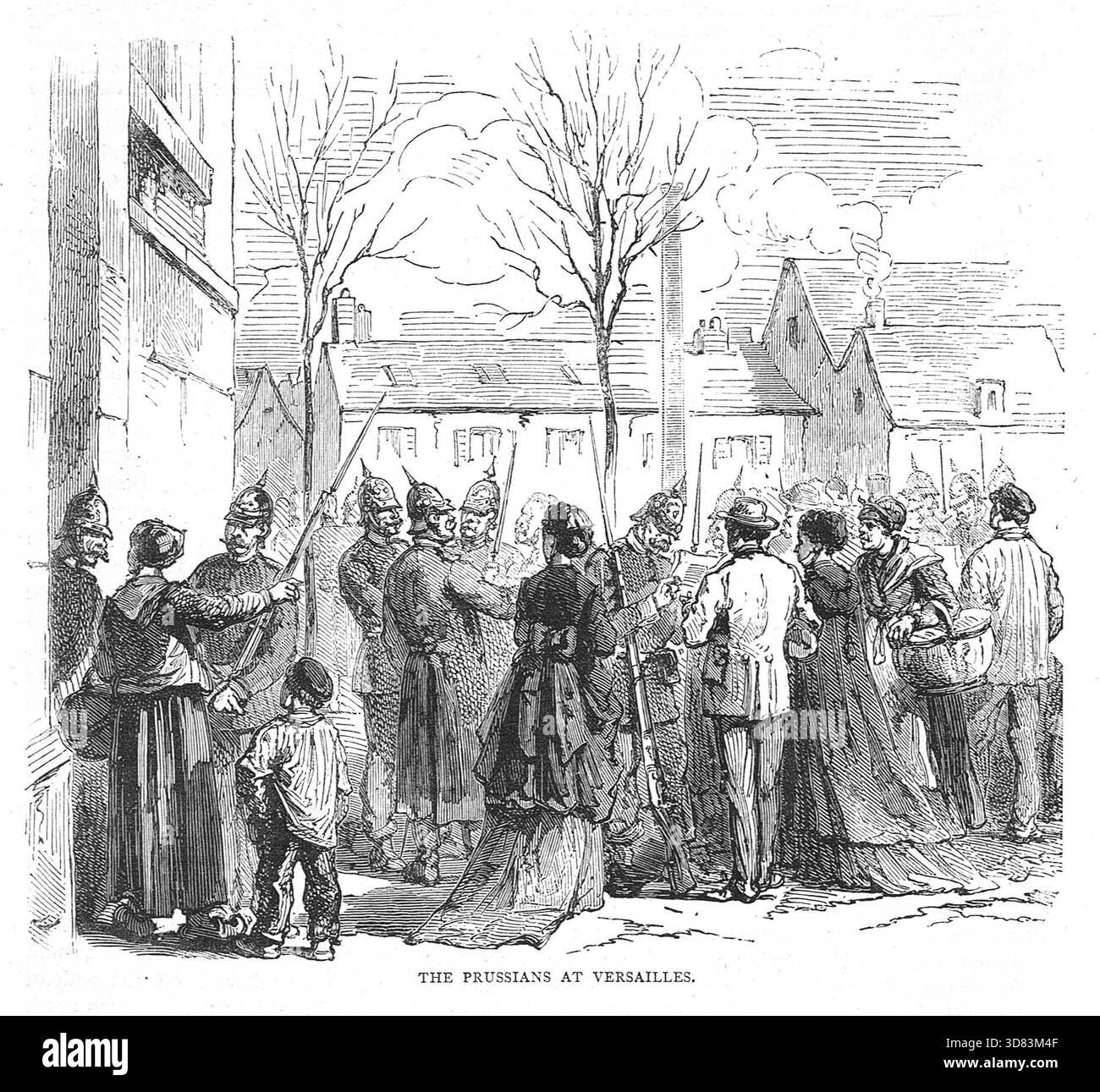 Les Prussiens à Versailles pendant la guerre franco-prussienne. Banque D'Images