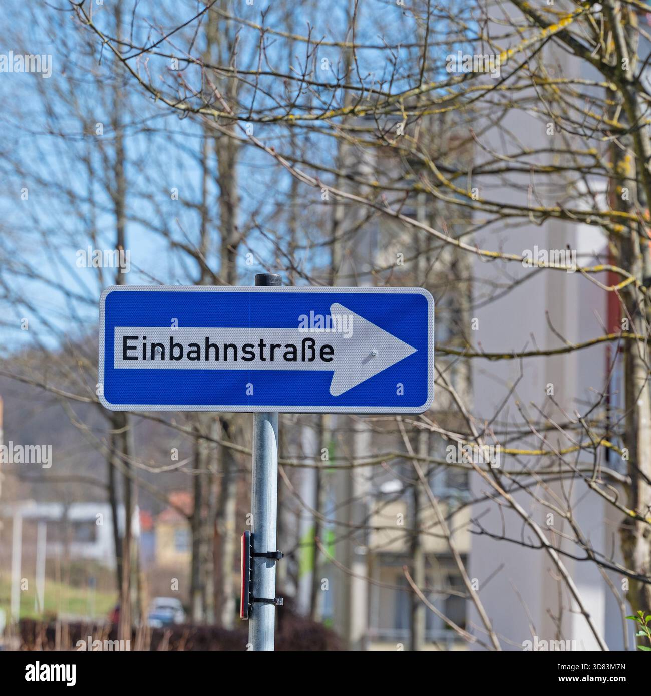 Rue à sens unique, panneau de signalisation en gros plan Banque D'Images