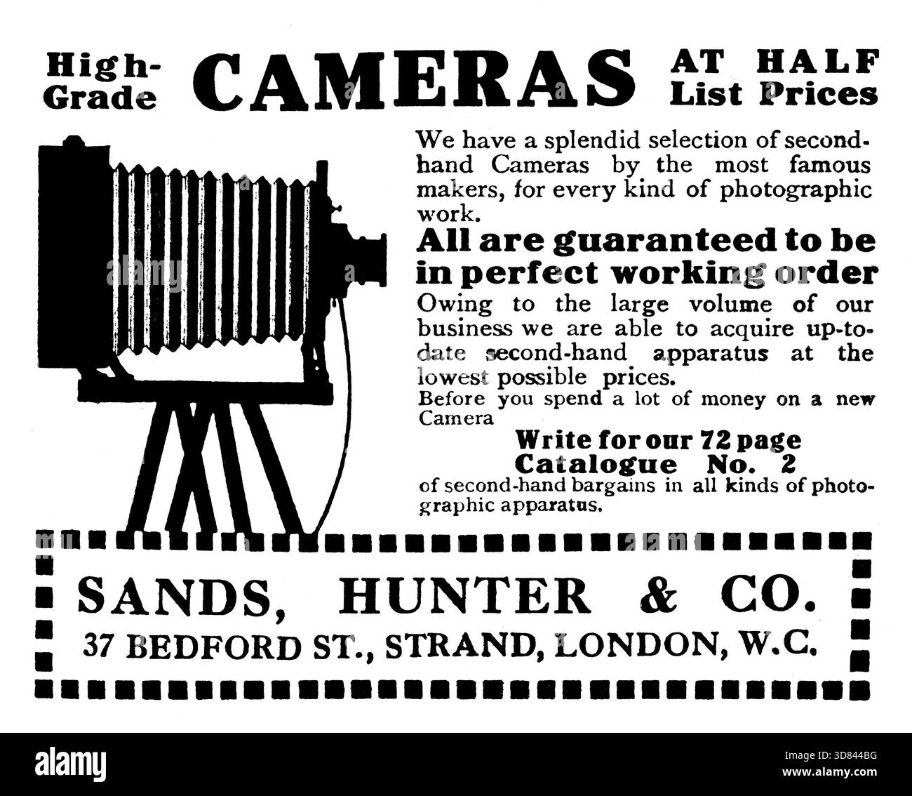 1911 publicité pour appareil photo Sands Hunter & Co du magazine Studio Banque D'Images