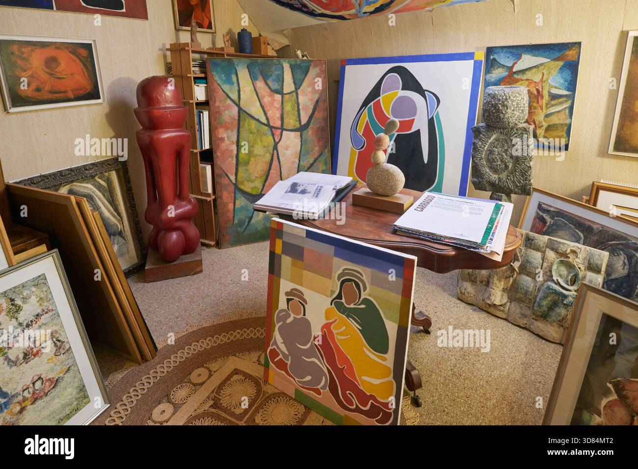 France, Indre, le Menoux, Jorge Carrasco Studio, où l'artiste bolivien a vécu et travaillé Banque D'Images
